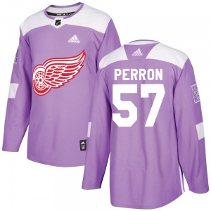 Youth David Perron Detroit Red Wings Adidas Authentic Purple Hockey Fights Cancer Practice Jersey