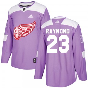 Youth Lucas Raymond Detroit Red Wings Adidas Authentic Purple Hockey Fights Cancer Practice Jersey