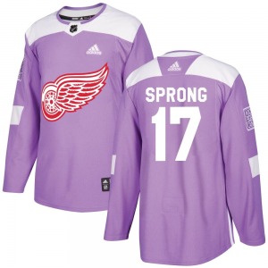 Youth Daniel Sprong Detroit Red Wings Adidas Authentic Purple Hockey Fights Cancer Practice Jersey