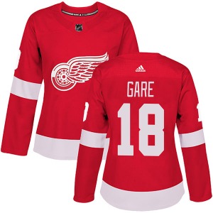 Women's Danny Gare Detroit Red Wings Adidas Authentic Red Home Jersey