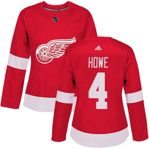 Women's Mark Howe Detroit Red Wings Adidas Authentic Red Home Jersey