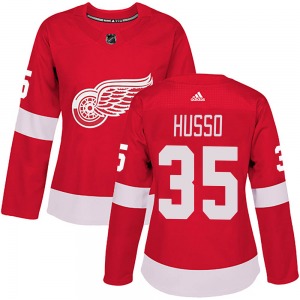 Women's Ville Husso Detroit Red Wings Adidas Authentic Red Home Jersey