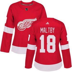 Women's Kirk Maltby Detroit Red Wings Adidas Authentic Red Home Jersey