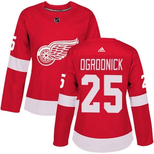 Women's John Ogrodnick Detroit Red Wings Adidas Authentic Red Home Jersey