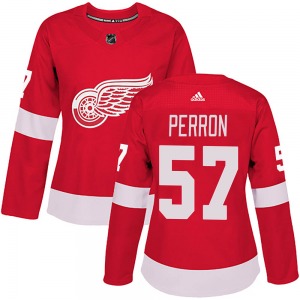 Women's David Perron Detroit Red Wings Adidas Authentic Red Home Jersey