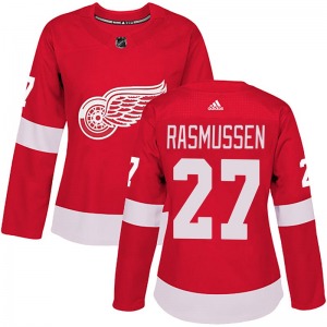 Women's Michael Rasmussen Detroit Red Wings Adidas Authentic Red Home Jersey