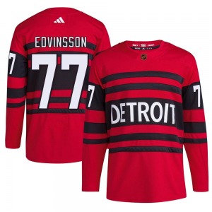 Youth Simon Edvinsson Detroit Red Wings Adidas Authentic Red Reverse Retro 2.0 Jersey
