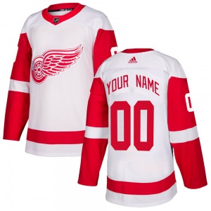Custom Detroit Red Wings Adidas Authentic White Custom Jersey