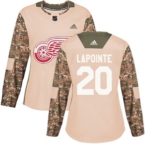 Women's Martin Lapointe Detroit Red Wings Adidas Authentic Camo Veterans Day Practice Jersey