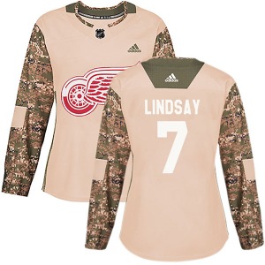 Women's Ted Lindsay Detroit Red Wings Adidas Authentic Camo Veterans Day Practice Jersey
