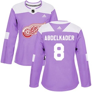 Women's Justin Abdelkader Detroit Red Wings Adidas Authentic Purple Hockey Fights Cancer Practice Jersey