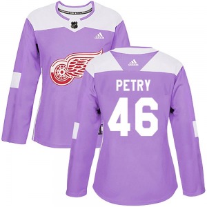 Women's Jeff Petry Detroit Red Wings Adidas Authentic Purple Hockey Fights Cancer Practice Jersey
